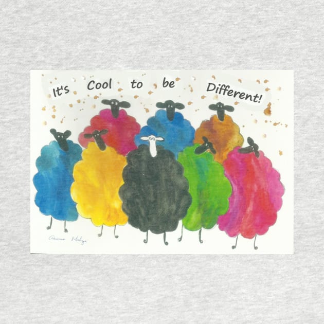 Colourful Sheep, "It's Cool to be Different!" by Casimirasquirkyart